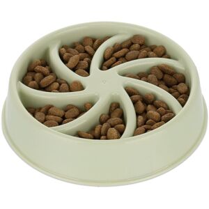 Relaxdays - 3 x anti-gulping bowl, dog food bowl 600 ml, slow feeding pet bowl, dishwasher safe, green