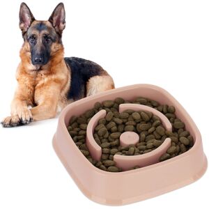 Relaxdays - 3x Slow Feeder Bowl, Anti Gulping, Food for Dogs, 800 ml, Eat Slowly, Dishwasher Safe, Spiral, Pink