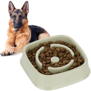 Relaxdays - 10x Slow Feeder Bowl, Anti Gulping, Food for Dogs, 800 ml, Eat Slowly, Dishwasher Safe, Spiral, Green