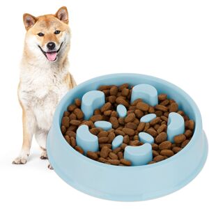 Relaxdays - 10x Slow Feeder Bowl, Anti Gulping, Food for Dogs, 600 ml, Eat Slowly, Dishwasher Safe, Spiral, Light Blue