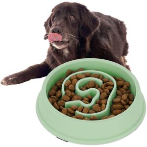 Relaxdays - 3x Slow Feeder Bowl, Anti Gulping, Food for Dogs, 650 ml, Eat Slowly, Dishwasher Safe, Spiral, Light Green