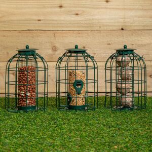 Samuel Alexander Pack of 3 Hanging Nut Seed & Fat Ball Bird Feeders with Squirrel Guard