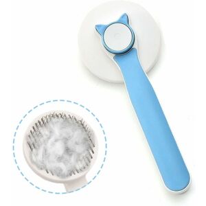 Héloise - Self-Cleaning Brush for Cat and Dog for Grooming, Removing Loose Hair, Tangle and Dirt, Pet Comb for Long and Short Bristle (Blue)