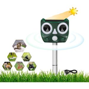 ZVD - Solar and usb Ultrasonic Cat Repellent - Dog, Cat, Bird Repellent for Gardens, Fields