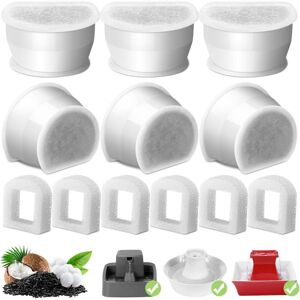 Sollbry - Cat Water Fountain Filter, 6 Pack Replacement Carbon Filter for 7.5L/3.7L/1.8L Ceramic Pet Water Fountain Avalon and Pagoda, Foam