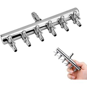 Stainless Steel Air Control Valve, Air Flow Distributor, Aquarium Air Regulator Valve, for in Aquariums, Fish Box, Aquaculture - Sollbry