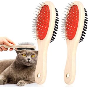Héloise - Suuwwn Pet Hair Brush 2 in 1 Dog and Cat Brush, 2 Pieces Double Sided Pet Brush Grooming for Comb and Massage Dog Knot Comb for Dogs Cats
