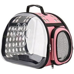 Groofoo - Transparent Cat Carriers Portable Travel Pet Backpack Multifunctional Foldable Pet Carrier for Small Pets Dogs Rabbits,Pink