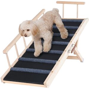 VEVOR Dog Ramp, Folding Pet Ramp for Bed, Adjustable Dog Ramp for Small, Large, Old Dogs & Cats, Wooden Pet Ramp with 47.2