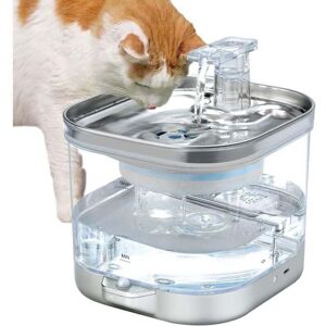 YMYNY Wireless Cat Fountain, 2L Automatic Cat Fountain with Motion Sensor, 5000mAh Battery Powered, Quiet Pump, Stainless Steel Bowl, 3 Filters,