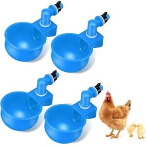ZVD - 4pcs Chicken Drinker, Automatic Chicken Drinkers, Automatic Poultry Drinker, Blue Plastic Drinker, Poultry Drinking Tool, Suitable for