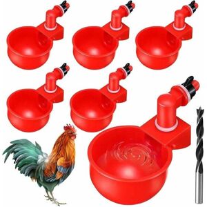 ZVD - 6pcs Automatic Chicken Waterer Supplies Bowl Cups Plastic Bowl, Poultry Water Dispensers Automatic Drinking Water Cups for Chicks Quail Ducks