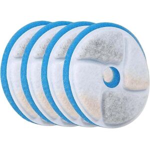 ZVD Cat Water Fountain Filter, 4 Pack Replacement Filters and 4 Pack Pre-Filter Sponges for 2L/68oz Automatic Dog Water Dispenser