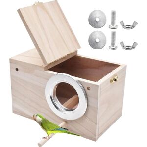HÉLOISE 1 Pieces Bird House Breeding Box, Wooden Bird Nest Box Bird Nest Box for Cockatiels Parakeets Aviary Cage Box for Conake Perch Cockatiel Lovebirds HÉLOISE 1 Pieces Bird House Breeding Box, Wooden Bird Nest Box Bird Nest Box for Cockatiels Parakeets Aviary Cage Box for Conake Perch Cockatiel Lovebirds