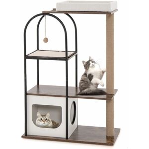 Costway - 118 cm Cat Tree Tower Cat Condo Activity Center w/ Metal Frame Scratching Posts Costway - 118 cm Cat Tree Tower Cat Condo Activity Center w/ Metal Frame Scratching Posts