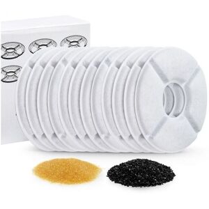 YMYNY 12 Pack Round Flower Shaped Cat Drinking Fountain Filters, Cat/Dog Replacement Filters for 1.6L Drinking Fountains with Resin and Activated Carbon YMYNY 12 Pack Round Flower Shaped Cat Drinking Fountain Filters, Cat/Dog Replacement Filters for 1.6L Drinking Fountains with Resin and Activated Carbon
