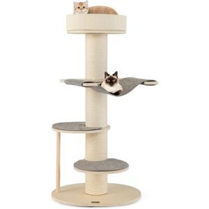 Costway - 120 cm Multi-layer Cat Tower with Sisal Covered Scratching Posts & Carpet Costway - 120 cm Multi-layer Cat Tower with Sisal Covered Scratching Posts & Carpet