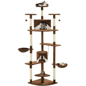 Vidaxl - Cat Tree with Sisal Scratching Posts 203 cm Brown and White Vidaxl - Cat Tree with Sisal Scratching Posts 203 cm Brown and White