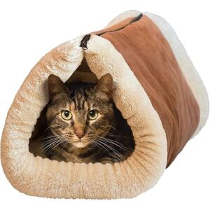 CSPARKV 2 in 1 Tube Bed and Cat Mat with Self-Warming Thermal Core Soft Cozy Fur-Free Pet Tunnel, Portable Warm House for Puppies, Small Dogs CSPARKV 2 in 1 Tube Bed and Cat Mat with Self-Warming Thermal Core Soft Cozy Fur-Free Pet Tunnel, Portable Warm House for Puppies, Small Dogs