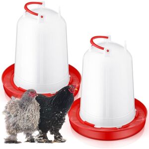 Groofoo - 2 Pcs 2 Gallon Plastic Poultry Drinker Poultry Waterer Automatic Chicken Water Feeder Fed Water Container Jar for Duck Baby Chicks Rabbit Groofoo - 2 Pcs 2 Gallon Plastic Poultry Drinker Poultry Waterer Automatic Chicken Water Feeder Fed Water Container Jar for Duck Baby Chicks Rabbit
