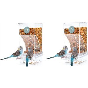 Tlily - 2 pcs Bird Feeders Feeding Cage Transparent Parakeet Seed Container Food Feeder Tlily - 2 pcs Bird Feeders Feeding Cage Transparent Parakeet Seed Container Food Feeder