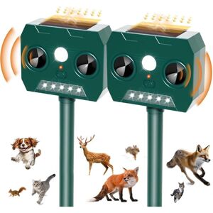 WOIYIC 2 Pcs Outdoor Cat Repellent, 2025 Ultrasonic Solar Dog Repellent Waterproof IP45 12m 120° Garden Animal Repellent with LED Light for Marten Cats Dogs WOIYIC 2 Pcs Outdoor Cat Repellent, 2025 Ultrasonic Solar Dog Repellent Waterproof IP45 12m 120° Garden Animal Repellent with LED Light for Marten Cats Dogs