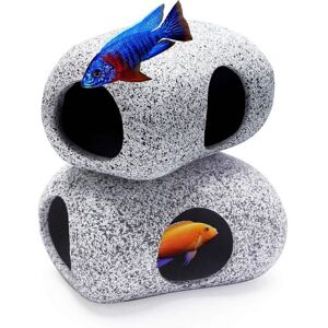 TORMATOR 2-Piece Aquarium Hideaway Rocks for Aquatic Animals to Breed, Play, and Rest Safe and Non-Toxic Aquarium Ornaments Decorative Ceramic Rocks for Bettas TORMATOR 2-Piece Aquarium Hideaway Rocks for Aquatic Animals to Breed, Play, and Rest Safe and Non-Toxic Aquarium Ornaments Decorative Ceramic Rocks for Bettas