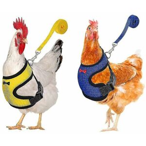Dewdat - 2-piece chicken harness and leash, modified adjustable breathable harness specially designed for chicken duck goose training and walking, Dewdat - 2-piece chicken harness and leash, modified adjustable breathable harness specially designed for chicken duck goose training and walking,