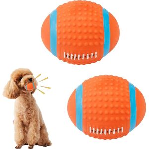 Longziming - 2 Pieces Squeaky Dog Ball Toy Rugby Ball Squeaky Dogs Chew Fetch Throwing Ball Interactive Toys for Dogs Latex Rubber Cleaning Teeth Longziming - 2 Pieces Squeaky Dog Ball Toy Rugby Ball Squeaky Dogs Chew Fetch Throwing Ball Interactive Toys for Dogs Latex Rubber Cleaning Teeth