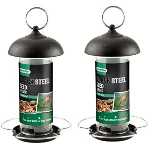 Gardman - 2 x Black Metal Steel Seed Wild Bird Hanging Garden Feeder A01172 Gardman - 2 x Black Metal Steel Seed Wild Bird Hanging Garden Feeder A01172
