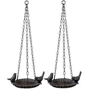 SELECTIONS Hanging Cast Iron Garden Bird Bath (Set of 2) SELECTIONS Hanging Cast Iron Garden Bird Bath (Set of 2)