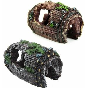 HOOPZI 2pcs Aquarium Ornament Rocky View Cave Shape with Green Grass for Hiding Shrimp and Fish Landscape Rock Hide Cave Tree Aquarium Decoration HOOPZI 2pcs Aquarium Ornament Rocky View Cave Shape with Green Grass for Hiding Shrimp and Fish Landscape Rock Hide Cave Tree Aquarium Decoration