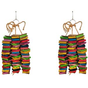 TLILY 2X Parrot Toys for Birds Cardboard Big Bird Toys African Grey Parrot Toys Natural Wooden Bird Cage Chewing Toy TLILY 2X Parrot Toys for Birds Cardboard Big Bird Toys African Grey Parrot Toys Natural Wooden Bird Cage Chewing Toy