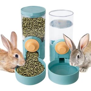 Groofoo - 35oz Hanging Automatic Food Water Dispenser Gravity Pet Auto Feeder Waterer Set for Rabbit Cat Dog Chinchilla Ferret (Food and Water Groofoo - 35oz Hanging Automatic Food Water Dispenser Gravity Pet Auto Feeder Waterer Set for Rabbit Cat Dog Chinchilla Ferret (Food and Water