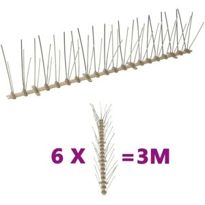 Vidaxl - 5-row Plastic Bird & Pigeon Spikes Set of 6 3 m Vidaxl - 5-row Plastic Bird & Pigeon Spikes Set of 6 3 m