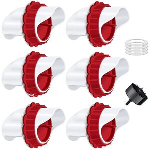 Cyslmuk - 6pcs Chicken Feeder, Automatic Chicken Feeder, diy Ports Gravity Poultry Feeder Kit for Buckets Barrels Bins Cyslmuk - 6pcs Chicken Feeder, Automatic Chicken Feeder, diy Ports Gravity Poultry Feeder Kit for Buckets Barrels Bins