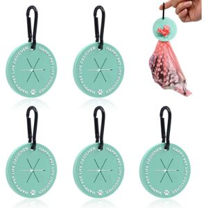 Longziming - 5 Pack Silicone Poop Bag Holders for Leash with Carabiner, Poop Bag, Hands-Free Holder, Poop Carrier for Dog Walking, (Green) Green Longziming - 5 Pack Silicone Poop Bag Holders for Leash with Carabiner, Poop Bag, Hands-Free Holder, Poop Carrier for Dog Walking, (Green) Green