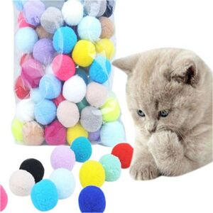 SNQ 50pcs (Random Color) 3cm Cat Toy Balls, Soft Colorful Cat Balls, Cat Pom Poms, Kitten Balls, Pet Toys, Interactive Toys for Cats, Kittens and Dogs SNQ 50pcs (Random Color) 3cm Cat Toy Balls, Soft Colorful Cat Balls, Cat Pom Poms, Kitten Balls, Pet Toys, Interactive Toys for Cats, Kittens and Dogs