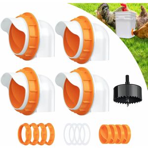 DEWDAT 6 Port Chicken Feeder Automatic Chicken Feeder DIY Gravity Poultry Feeder Kit for Bucket Barrel Bin DEWDAT 6 Port Chicken Feeder Automatic Chicken Feeder DIY Gravity Poultry Feeder Kit for Bucket Barrel Bin