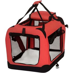 Groofoo - 60cm Foldable Pet Carrier, Soft Side Pet Travel Crate w/ Mat, Red Groofoo - 60cm Foldable Pet Carrier, Soft Side Pet Travel Crate w/ Mat, Red