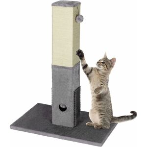 Costway - 79cm Tall Cat Scratching Post, Natural Sisal Pole Cat Claw Scratcher with Dangling Toys, Massage Brush and Carpet Base, Kitten Scratch Posts Costway - 79cm Tall Cat Scratching Post, Natural Sisal Pole Cat Claw Scratcher with Dangling Toys, Massage Brush and Carpet Base, Kitten Scratch Posts