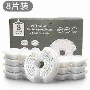 Dewdat - 8 Pack 2.5L Cat Flower Fountain Filter - Suitable for Stainless Steel Cat/Dog Fountains - Triple Filter Filter Dewdat - 8 Pack 2.5L Cat Flower Fountain Filter - Suitable for Stainless Steel Cat/Dog Fountains - Triple Filter Filter
