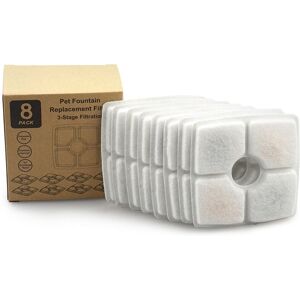 ANPVIZ 8-pack replacement filters for drinking fountain filters with activated carbon resin, three-layer filter system for drinking fountains and cat ANPVIZ 8-pack replacement filters for drinking fountain filters with activated carbon resin, three-layer filter system for drinking fountains and cat
