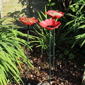 Kingfisher - 8 x Natures Market Wild Bird Poppy Flower Feeders Bath Free Standing Kingfisher - 8 x Natures Market Wild Bird Poppy Flower Feeders Bath Free Standing