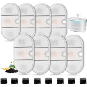 COOCHEER 8 Pack Cat Drinking Fountain Filters with 8 Sponges, Replacement Filters for Drinking Fountain 71oz/2.1L PLWF002 Water Capsule for Dogs COOCHEER 8 Pack Cat Drinking Fountain Filters with 8 Sponges, Replacement Filters for Drinking Fountain 71oz/2.1L PLWF002 Water Capsule for Dogs