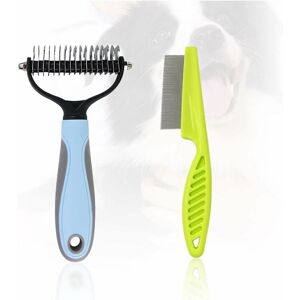 HÉLOISE A pet grooming tool dematting comb for dogs, cats to remove loose undercoat for mats and matted hair and a green needle comb HÉLOISE A pet grooming tool dematting comb for dogs, cats to remove loose undercoat for mats and matted hair and a green needle comb