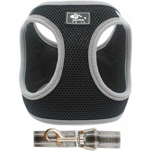 Hoopzi - Adjustable Harness Vest Padded Reflective Soft Breathable Comfortable Leash for Small Dog Puppy MZ083 (l, Black) Hoopzi - Adjustable Harness Vest Padded Reflective Soft Breathable Comfortable Leash for Small Dog Puppy MZ083 (l, Black)