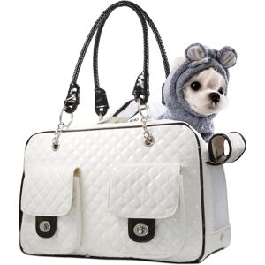 Héloise - Airline Approved Soft Pet Carrier for Small Dogs and Cats - Foldable - White Shiny Patent Leather Héloise - Airline Approved Soft Pet Carrier for Small Dogs and Cats - Foldable - White Shiny Patent Leather