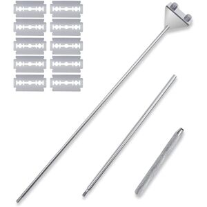 Alwaysh - Aquarium Glass Scraper 65cm Algae Scraper, Aquarium Scraper, Stainless Steel Algae Razor Scraper with 10 Blades for Cleaning Glass Aquarium Alwaysh - Aquarium Glass Scraper 65cm Algae Scraper, Aquarium Scraper, Stainless Steel Algae Razor Scraper with 10 Blades for Cleaning Glass Aquarium