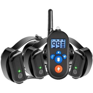 Ymyny - Anti-Bark Collar for Dogs, Rechargeable, 3 Modes Vibration/Shock/Beep, 800 Meter Range, Black One for Three Ymyny - Anti-Bark Collar for Dogs, Rechargeable, 3 Modes Vibration/Shock/Beep, 800 Meter Range, Black One for Three